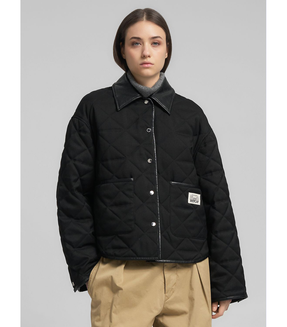 クロップド キルティングジャケット 詳細画像 ブラック 2